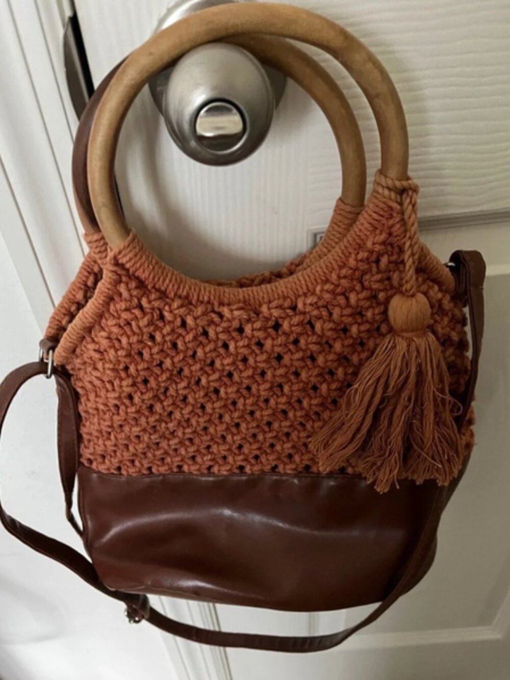 Sonoma Woven Crotchet Brown Crossbody